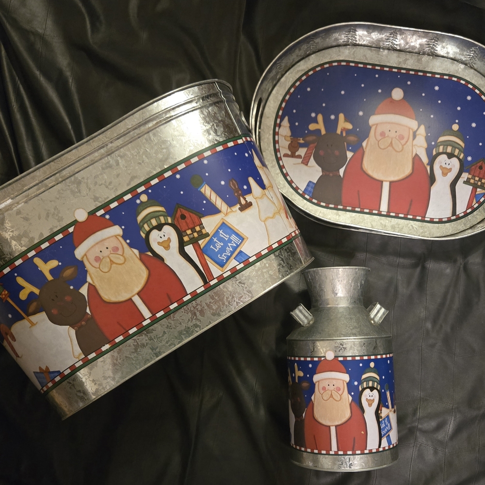 CHRISTMAS 3PC TIN SET